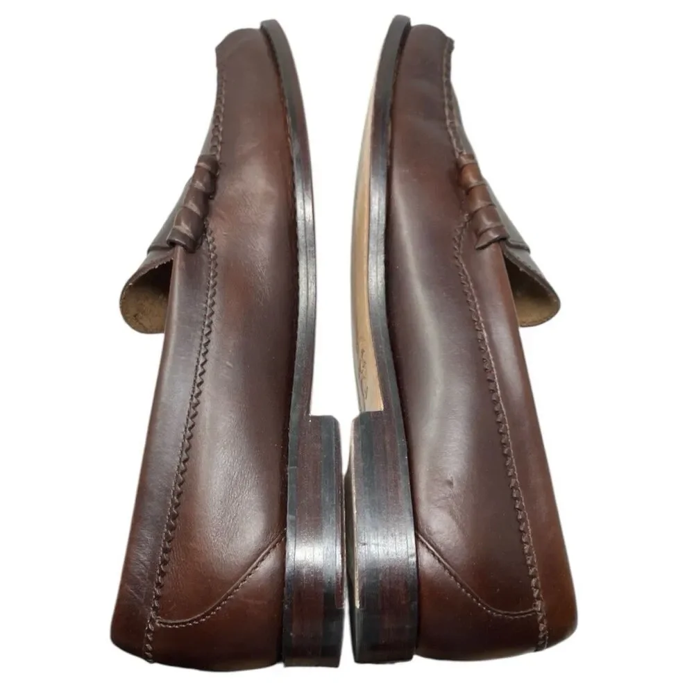 J Crew Camden Loafers Mens 10 Brown Leather Sole Penny Preppy BJ009